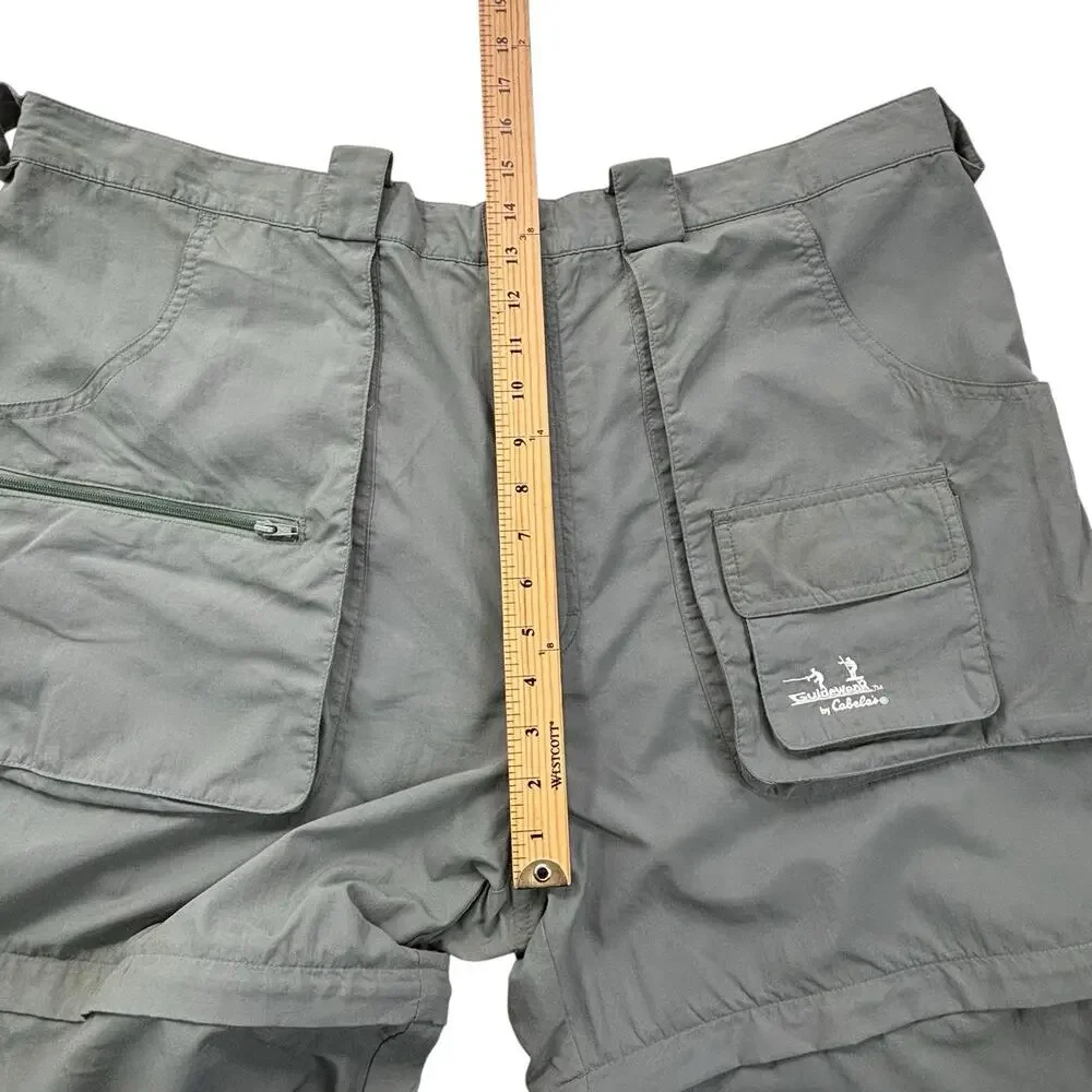 Cabelas Guidewear Convertible Zip Off Pants Men XL Green Fishing Camping Hiking‎